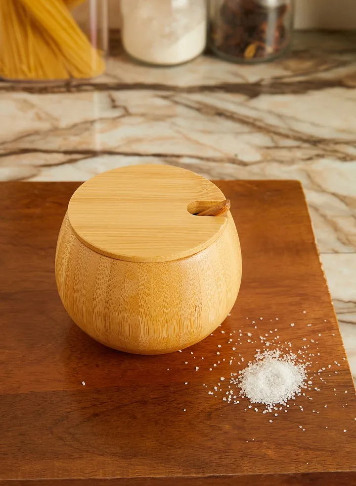 Bamboo Spice Jar With Spoon