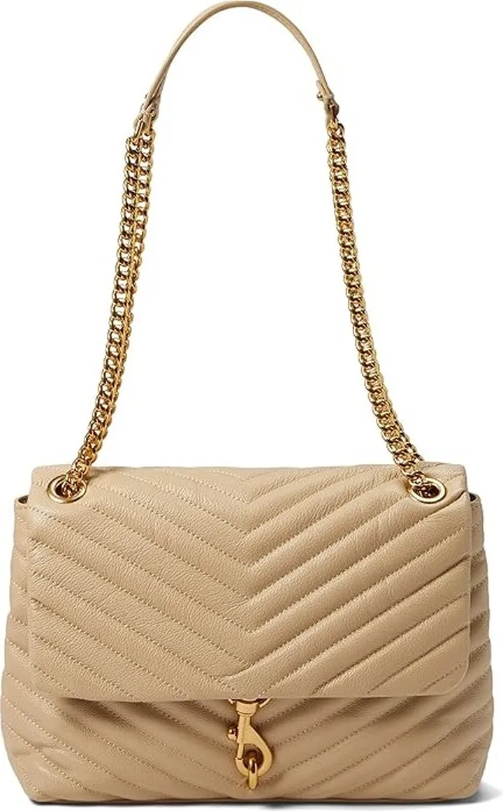 Rebecca Minkoff Edie Flap Shoulder (Latte) Shoulder Handbags