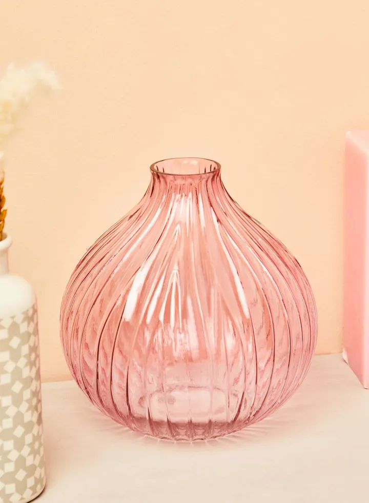 Round Fluted Glass Vase