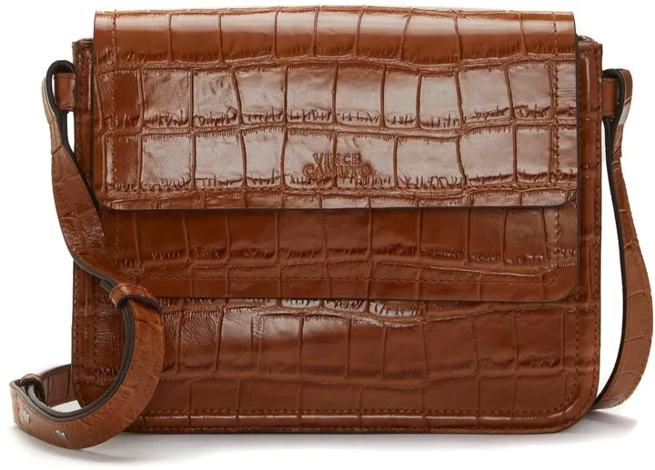 Boice Croc Embossed Leather Shoulder Bag