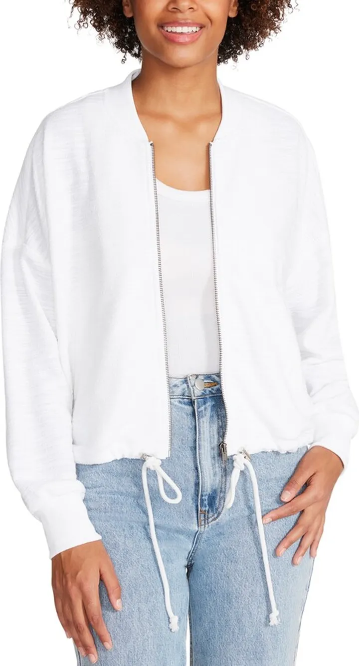 Steve Madden Women's Yves Slub-Knit Bomber Jacket
