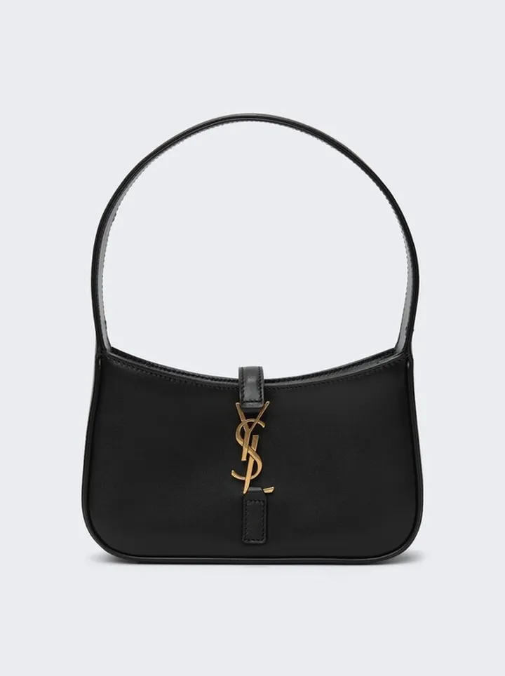 Le 5 a 7 Mini Leather Hobo Bag Black