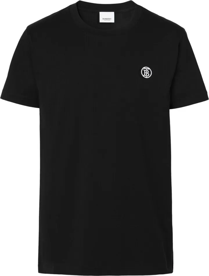 Black Embroidered Logo Cotton T-Shirt