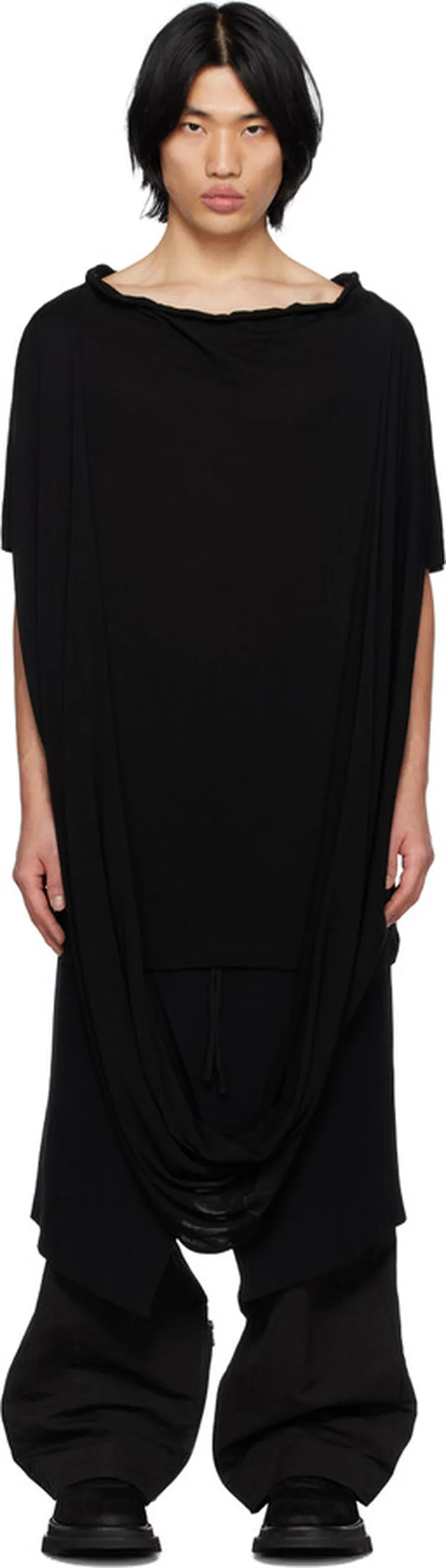 Julius Black Draped T-Shirt