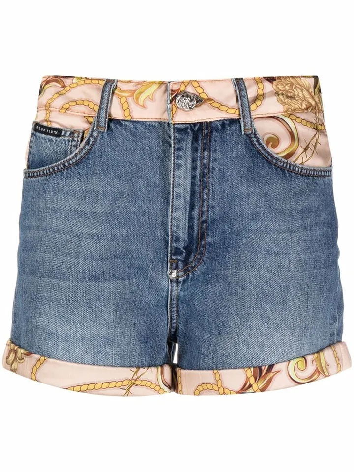 High-Waist Panelled Hot-Pants