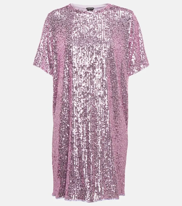 Sequin T-shirt minidress