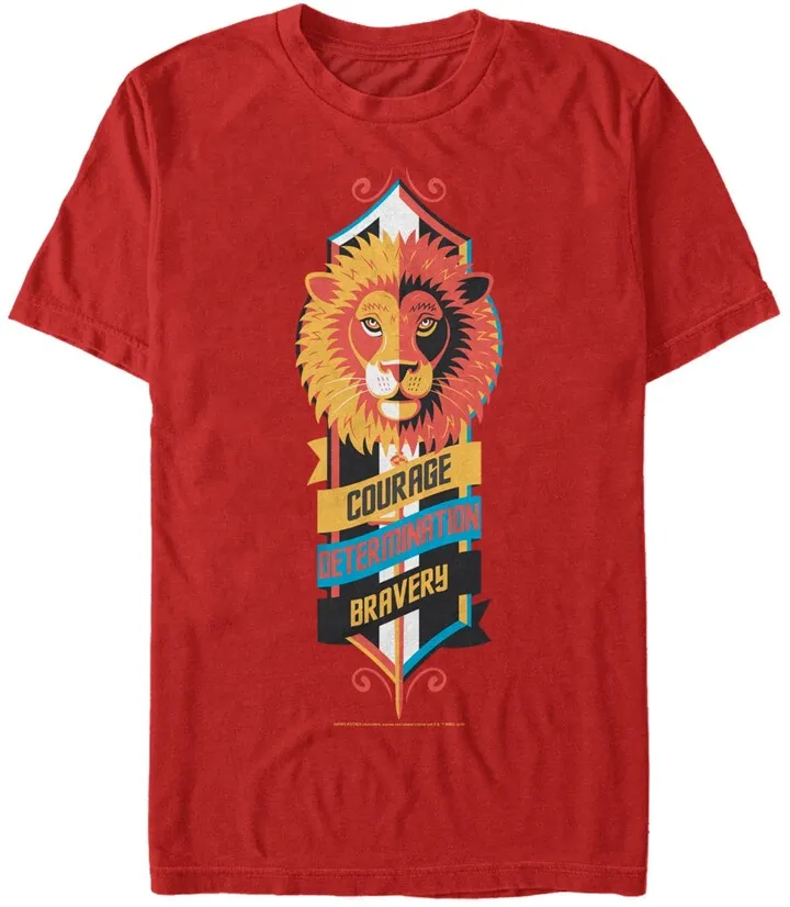 Fifth Sun Harry Potter Men's Hogwarts Gryffindor Courage Determination Bravery Short Sleeve T-Shirt
