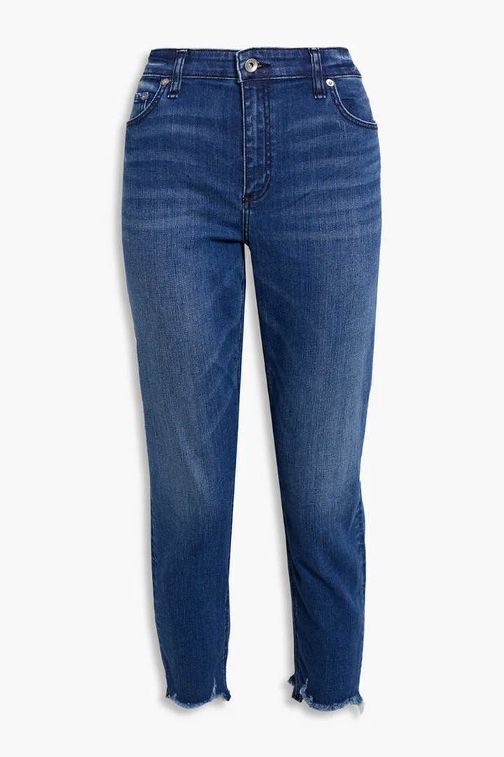 Cate cropped distressed mid-rise skinny jeans