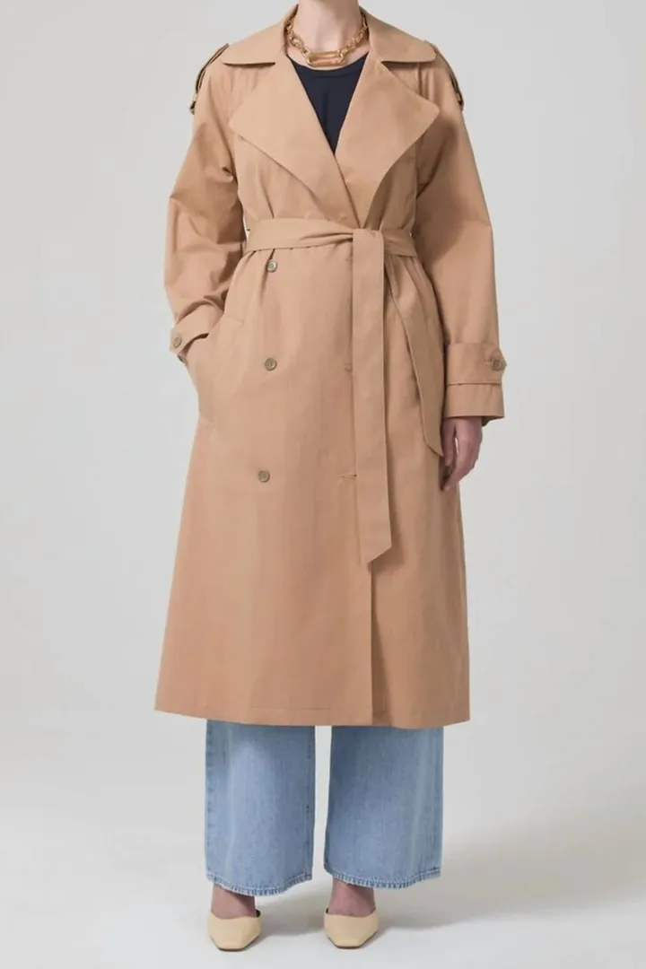 Isha Trench Coat in Khaki