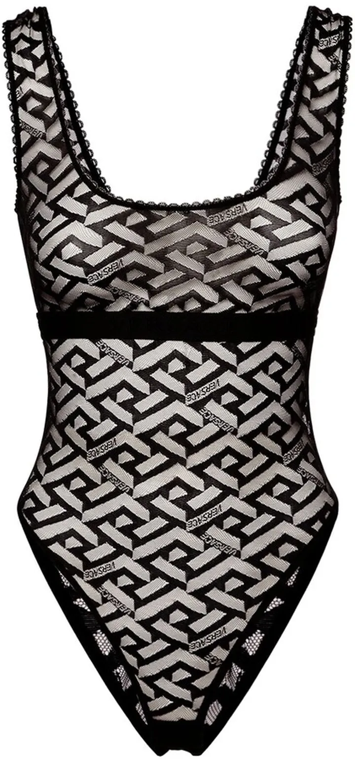 Tulle monogram bodysuit