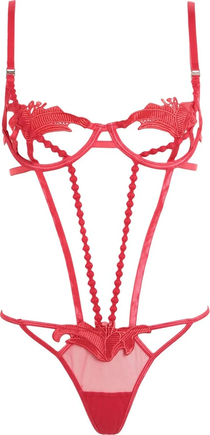 Amina Wired Body Lingerie Bodysuit Red