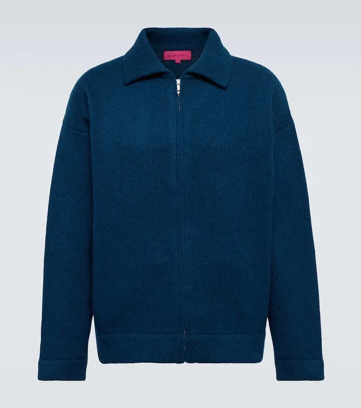 Plait cashmere zip-up sweater