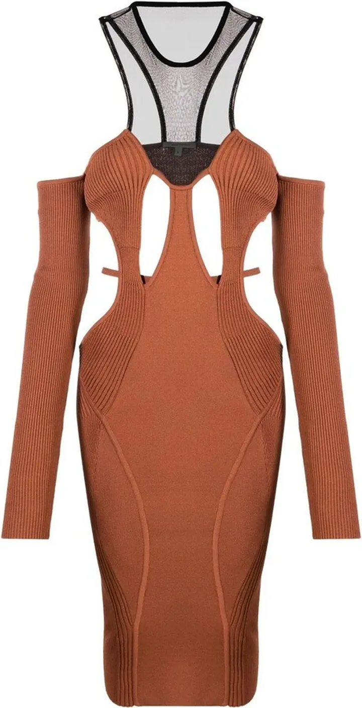 Cut-Out Halterneck Midi Dress