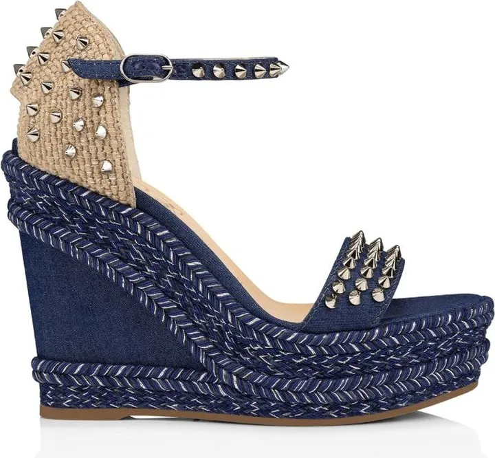 Christian Louboutin Madmonica Denim Wedge Sandals 130