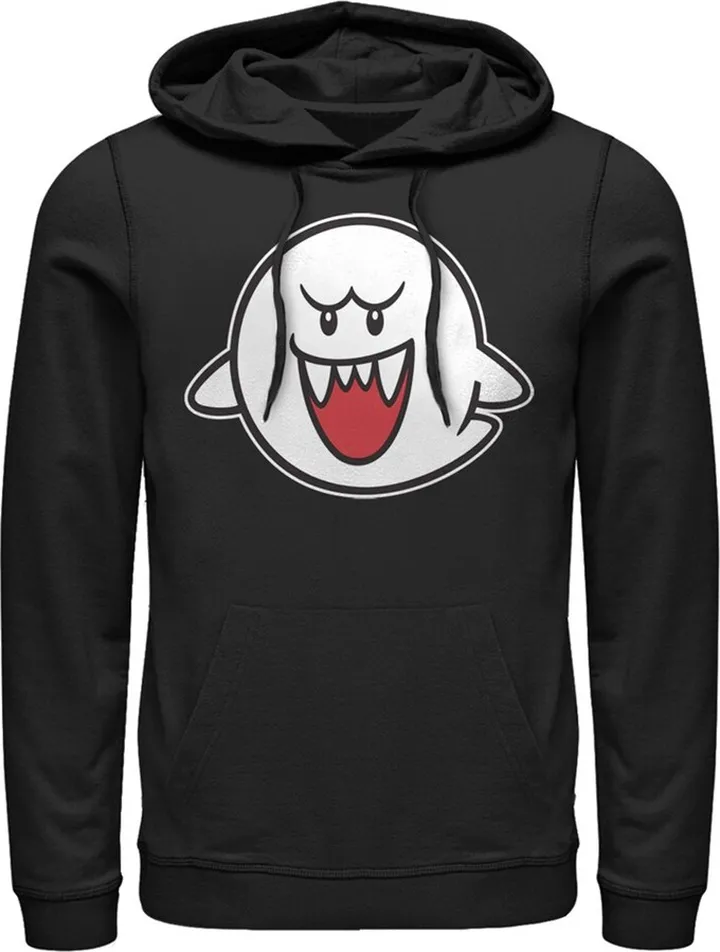 Men's Nintendo Mario Boo Ghost Pull Over Hoodie - Black - Medium