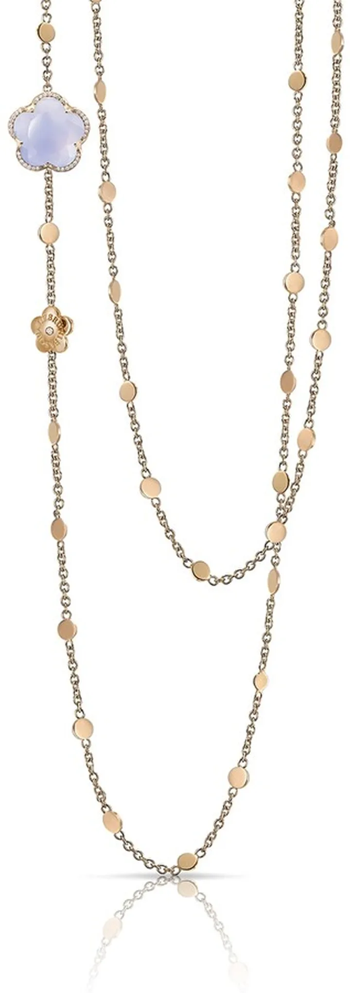 Bon Ton 18k Blue Chalcedony Necklace with Diamonds