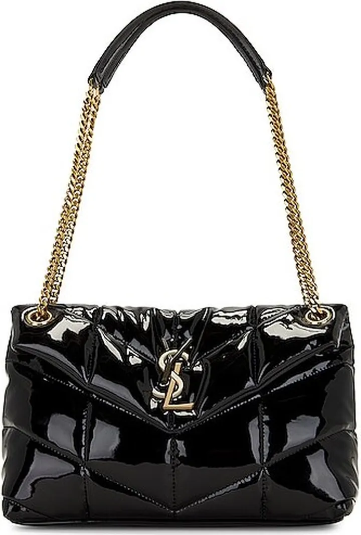 Saint Laurent Small Puffer Chain Bag in Black