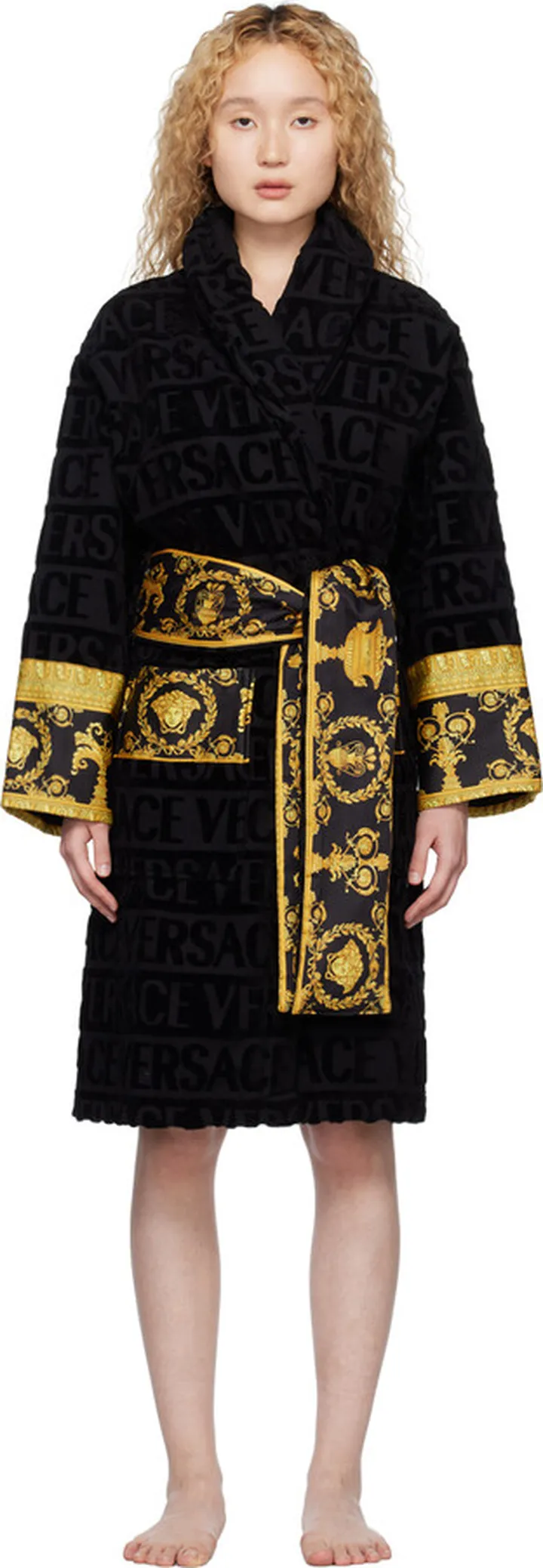 Versace Underwear Black 'I Heart Baroque' Robe