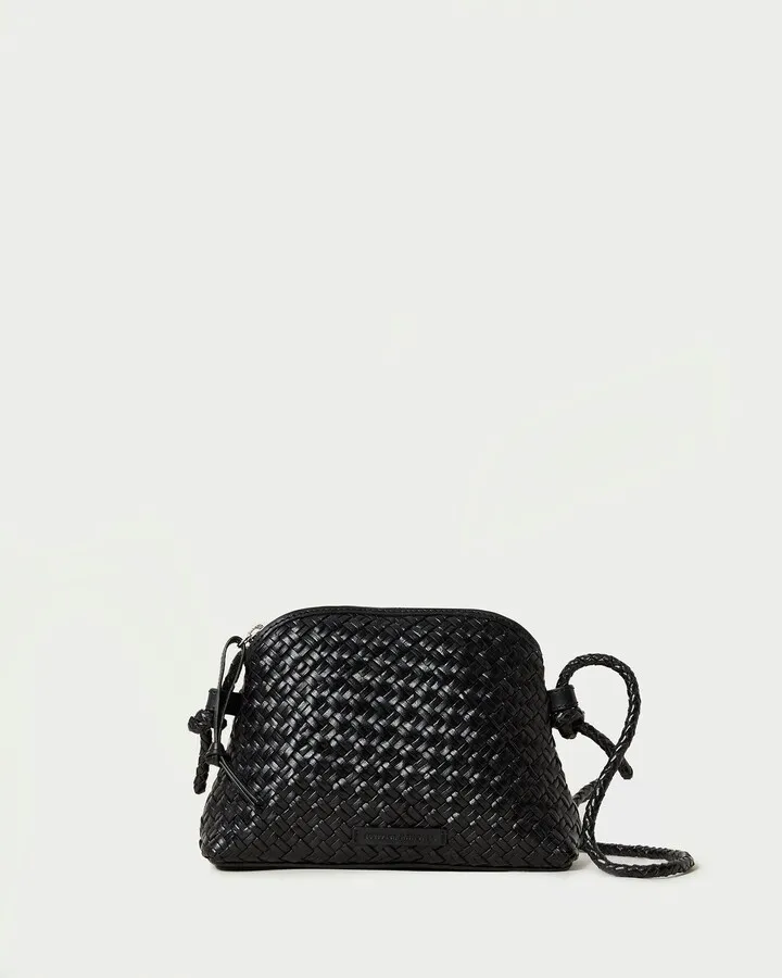 Marybeth Black Mini Woven Crossbody