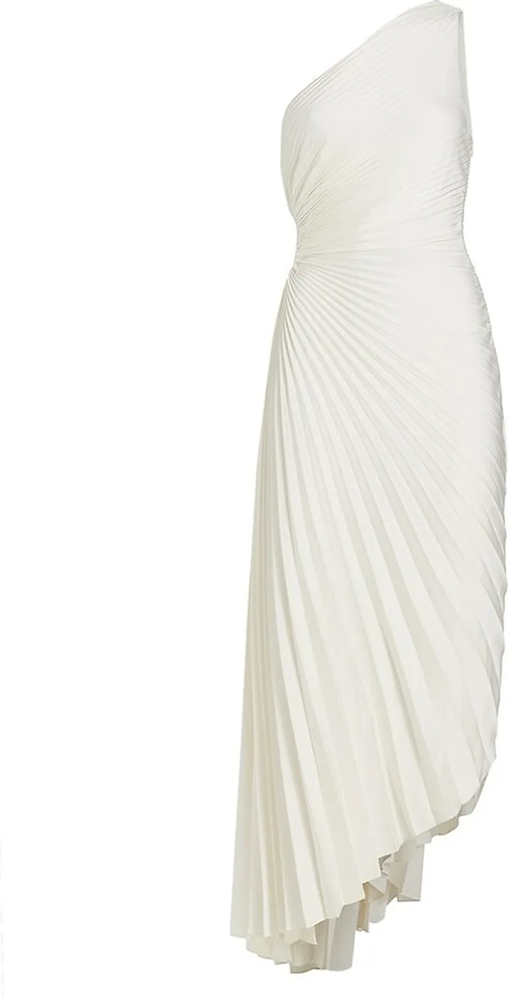 Delfina Asymmetrical Pleated Dress