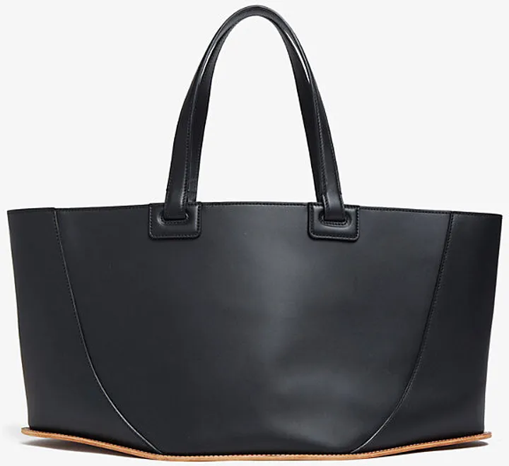 Womens Black Coyote Leather Tote bag