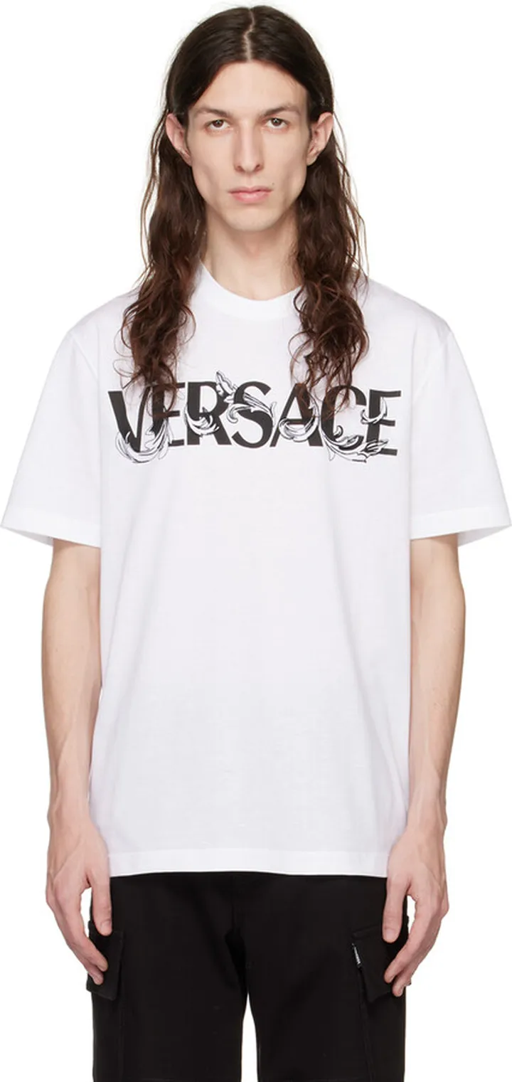 Versace White Barocco Silhouette T-Shirt