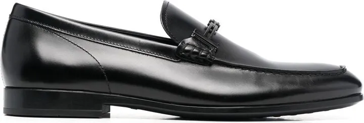 Almond-Toe Calf-Leather Loafers