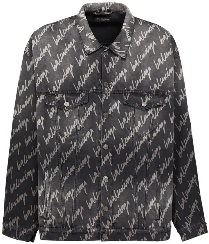 Over all over logo denim jacket