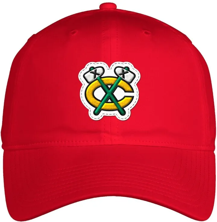 Men's adidas Red Chicago Blackhawks Letter Slouch Adjustable Hat
