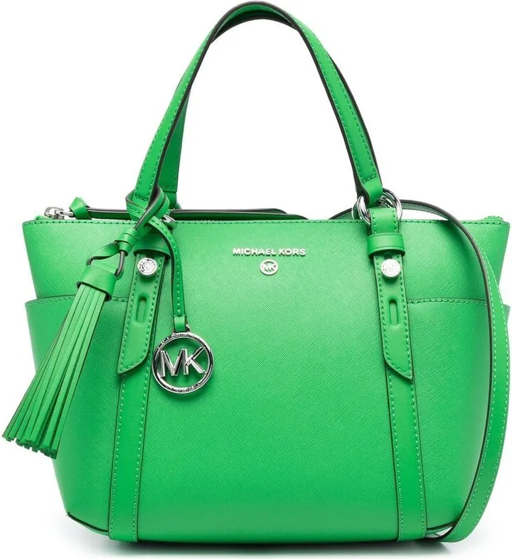 Logo-Plaque Leather Tote Bag
