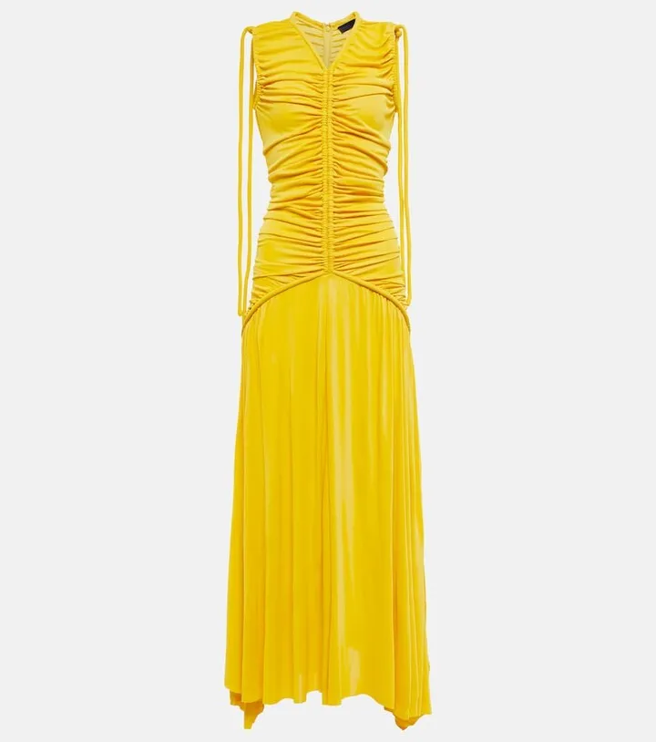 Ruched jersey maxi dress