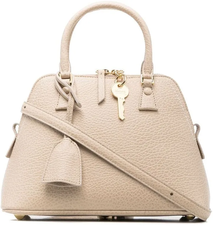 Logo-Plaque Leather Tote Bag