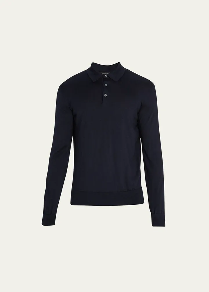 Men's Cashmere-Silk Polo Shirt