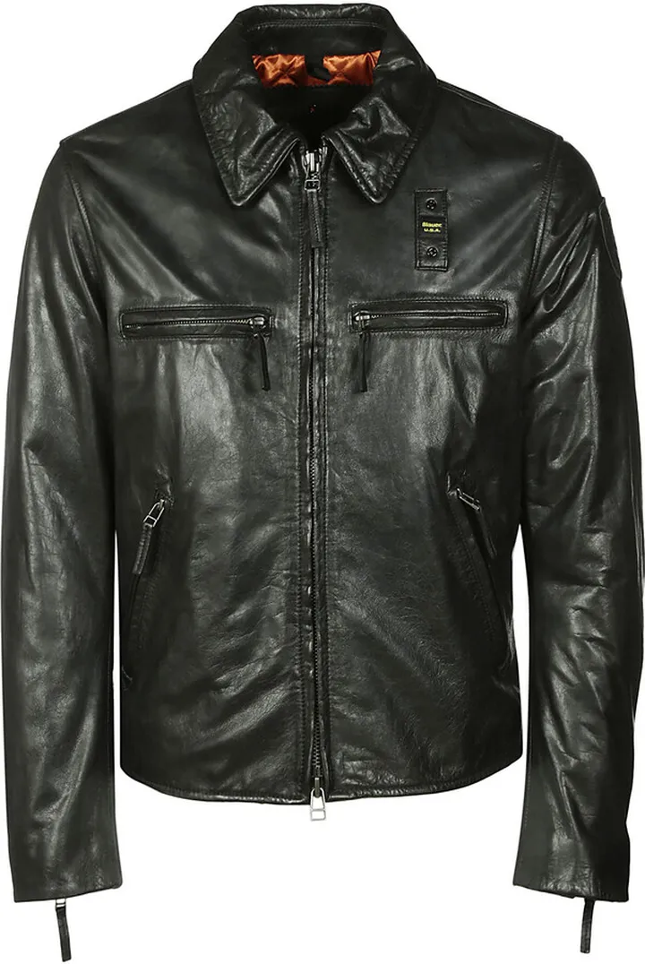 Multi-zip Pocket Leather Jacket