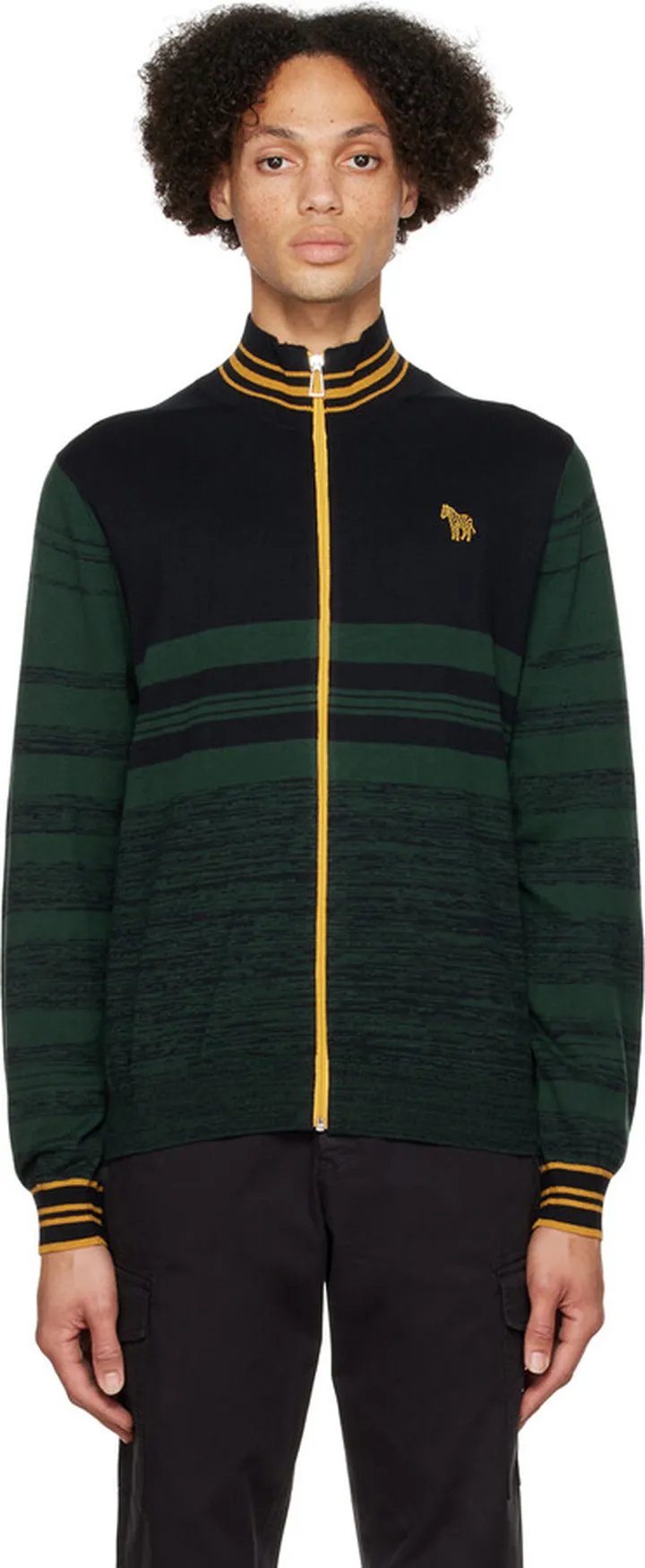PS by Paul Smith Khaki & Black Zebra Sweater