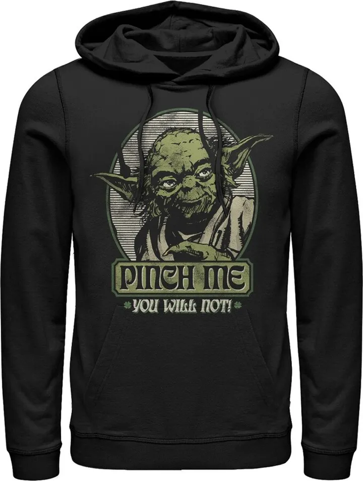 Men's Star Wars Yoda Pinch Me You Will Not Pull Over Hoodie - Black - Large