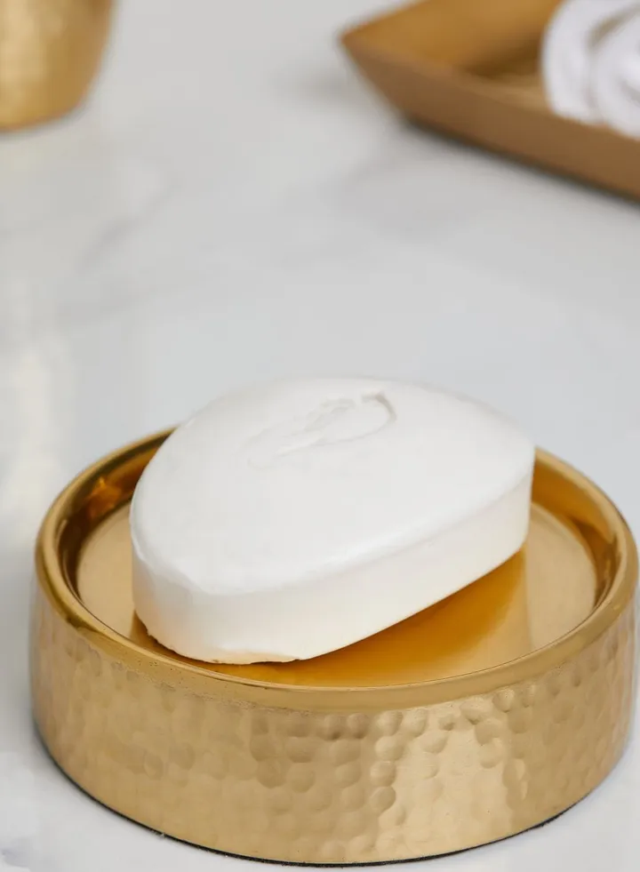 Allegra Hammered Gold Soap Dish