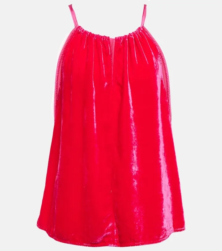 Velvet halter-neck top