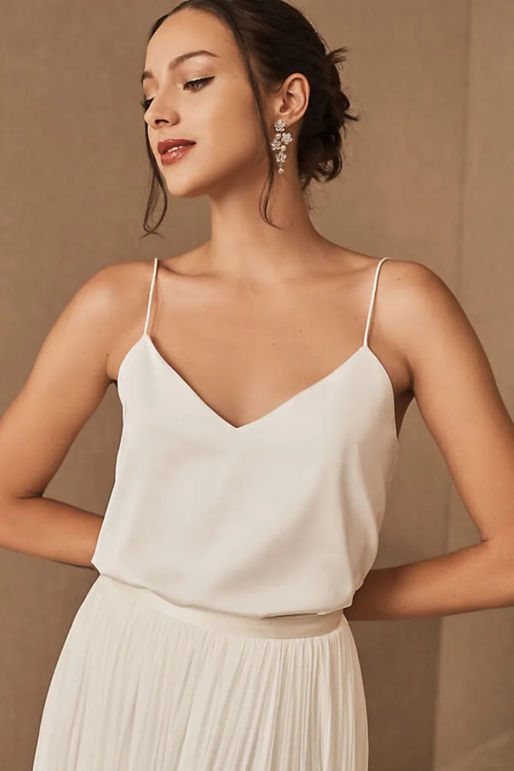 Catherine Deane Mia V-Neck Bridal Camisole White