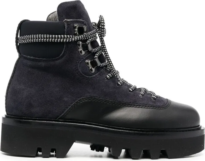 Panelled Lace-Up Boots
