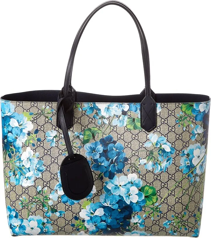 Gucci Reversible GG Blooms Supreme Canvas & Leather Tote