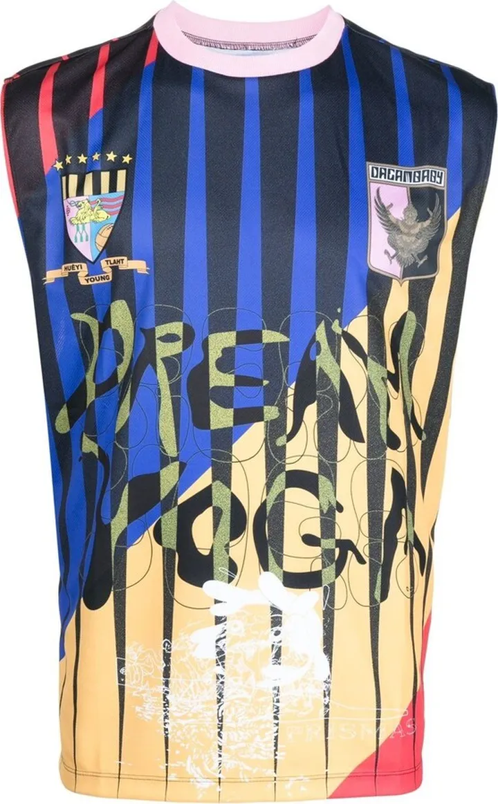 Panelled Print Football Jersey Tank