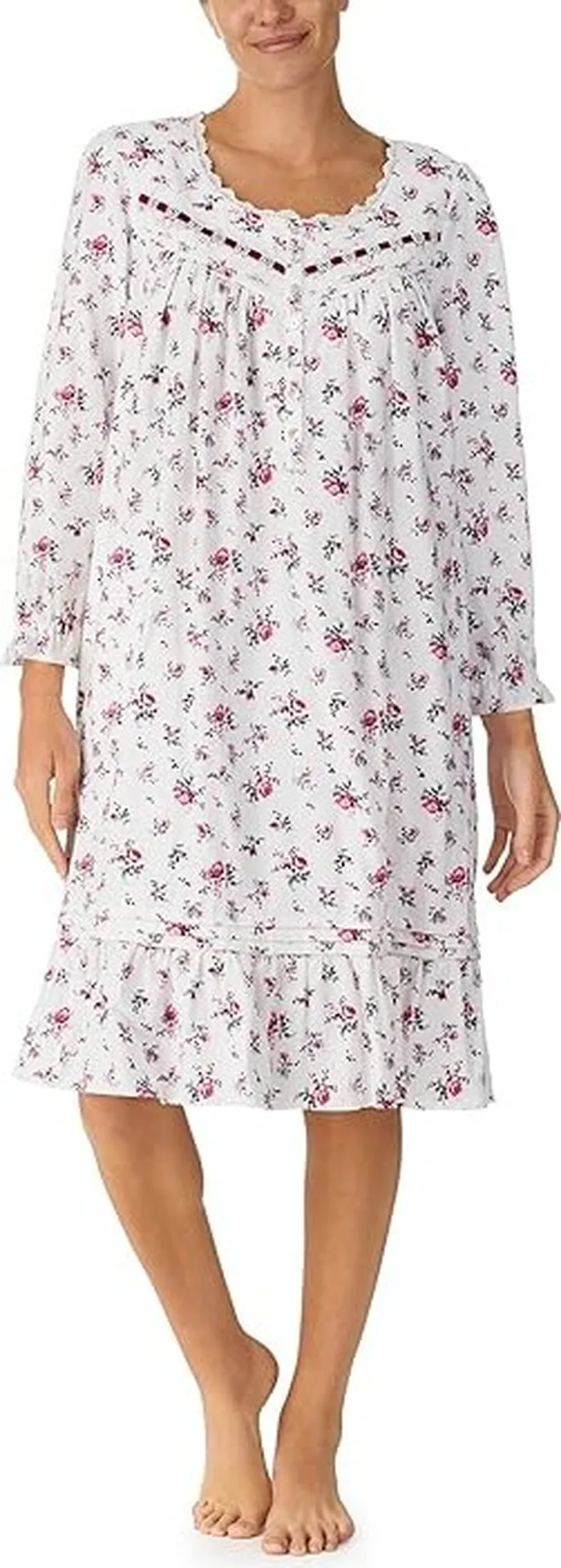 Eileen West Long Sleeve Waltz Gown (Floral) Women's Pajama