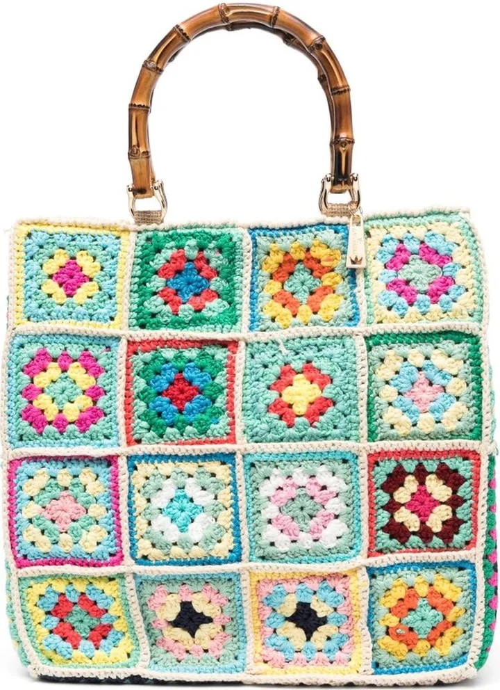 Floral-Embroidered Tote Bag