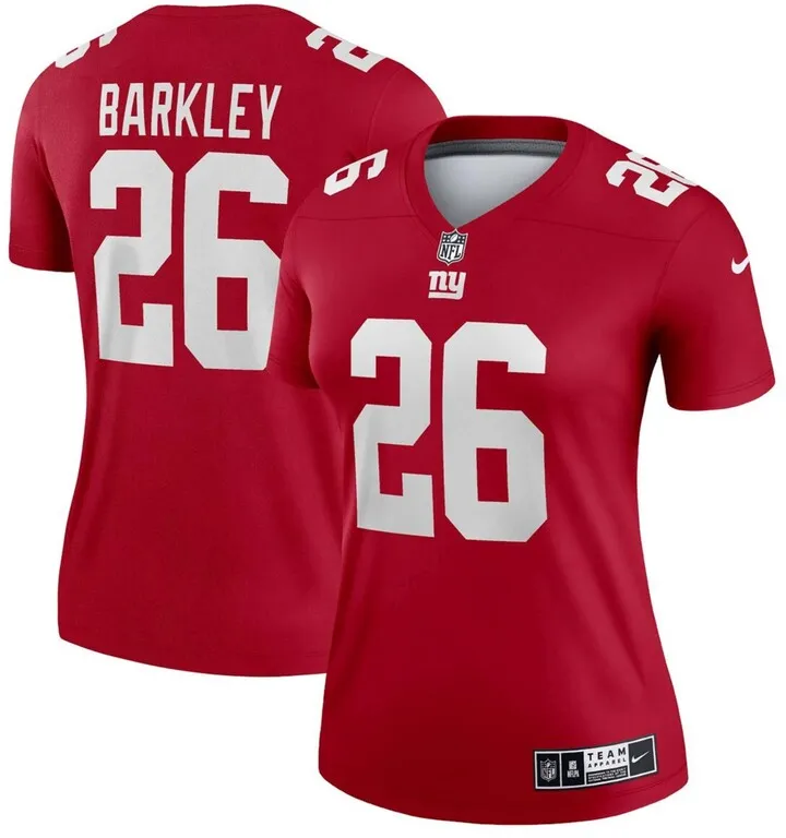 Women's Saquon Barkley Red New York Giants Inverted Legend Jersey