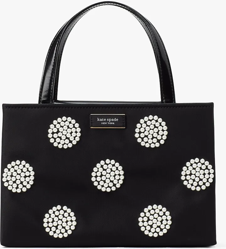 Kate Spade Sam Icon Pearl Embellished Nylon Small Tote