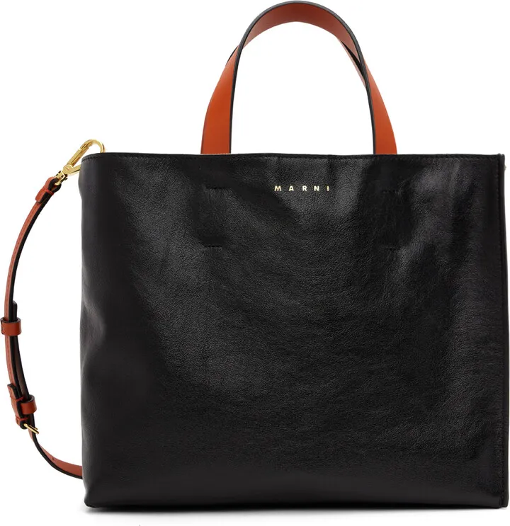 Marni Black & Khaki Small Museo Tote