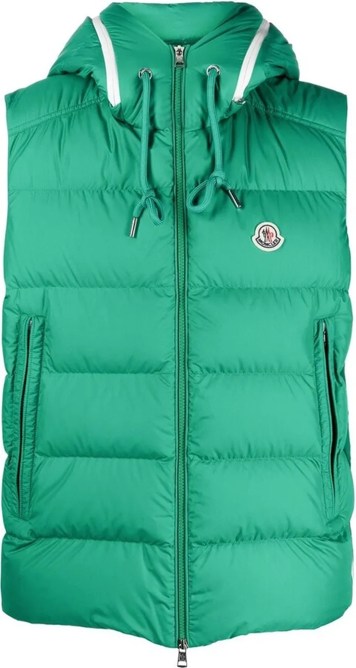 Padded Logo-Patch Detail Gilet