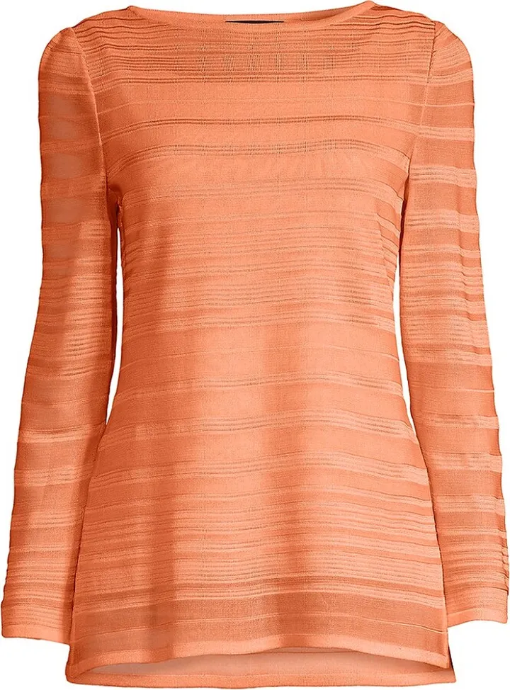 Ottoman-Knit Tunic Top