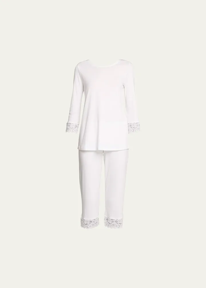 Moments Lace-Trim Cropped Pajama Set